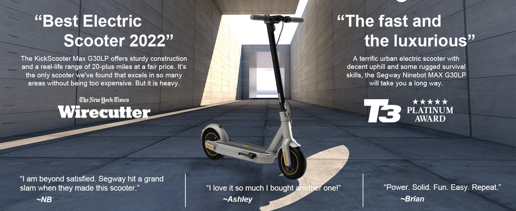 Extended Range E-Scooter for Commuters - Ninebot E2 Pro with Quick Fold, 10" Tires & Powerful Headlight