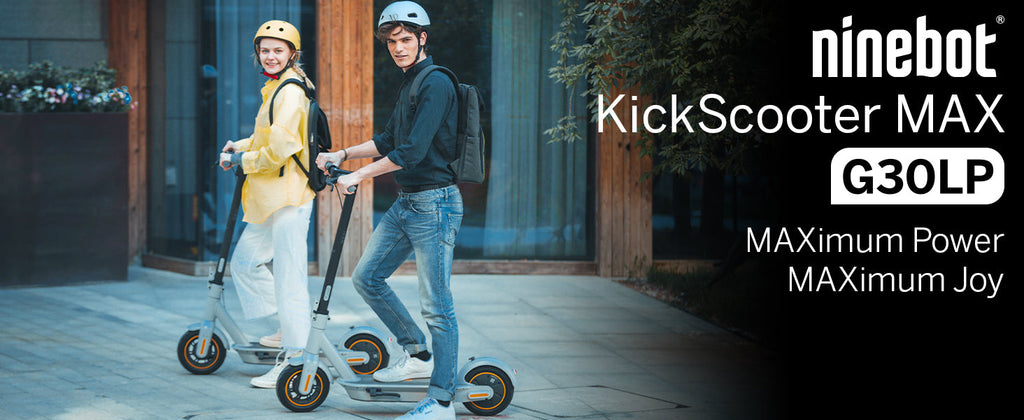 Extended Range E-Scooter for Commuters - Ninebot E2 Pro with Quick Fold, 10" Tires & Powerful Headlight