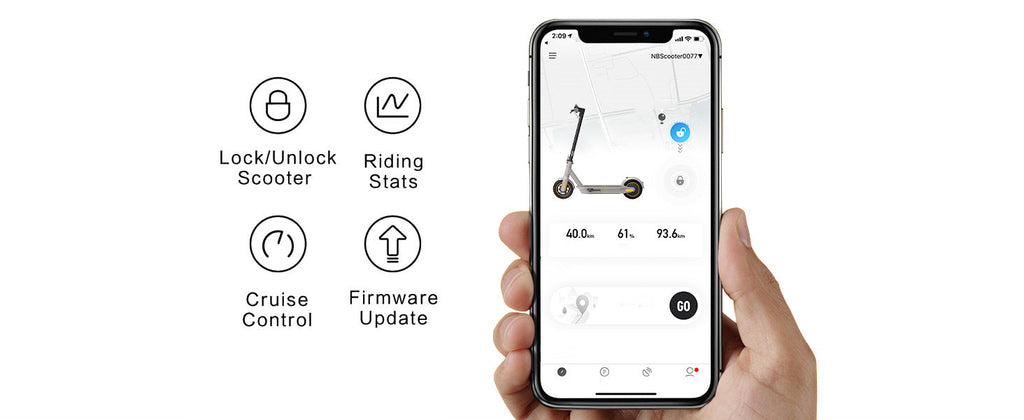 Extended Range E-Scooter for Commuters - Ninebot E2 Pro with Quick Fold, 10" Tires & Powerful Headlight