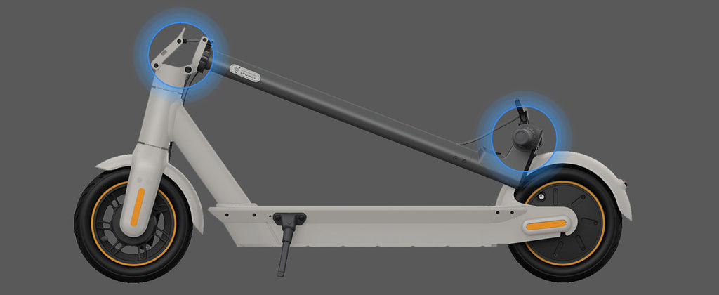 Extended Range E-Scooter for Commuters - Ninebot E2 Pro with Quick Fold, 10" Tires & Powerful Headlight