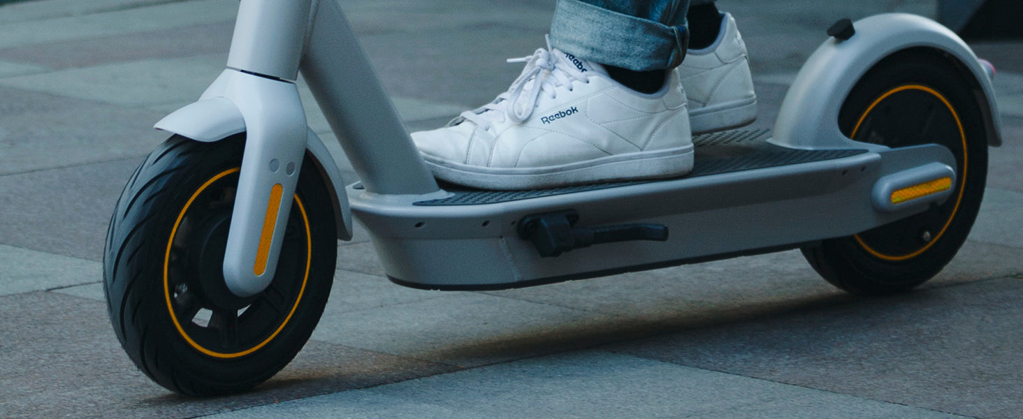 Extended Range E-Scooter for Commuters - Ninebot E2 Pro with Quick Fold, 10" Tires & Powerful Headlight