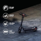 Extended Range E-Scooter for Commuters - Ninebot E2 Pro with Quick Fold, 10" Tires & Powerful Headlight
