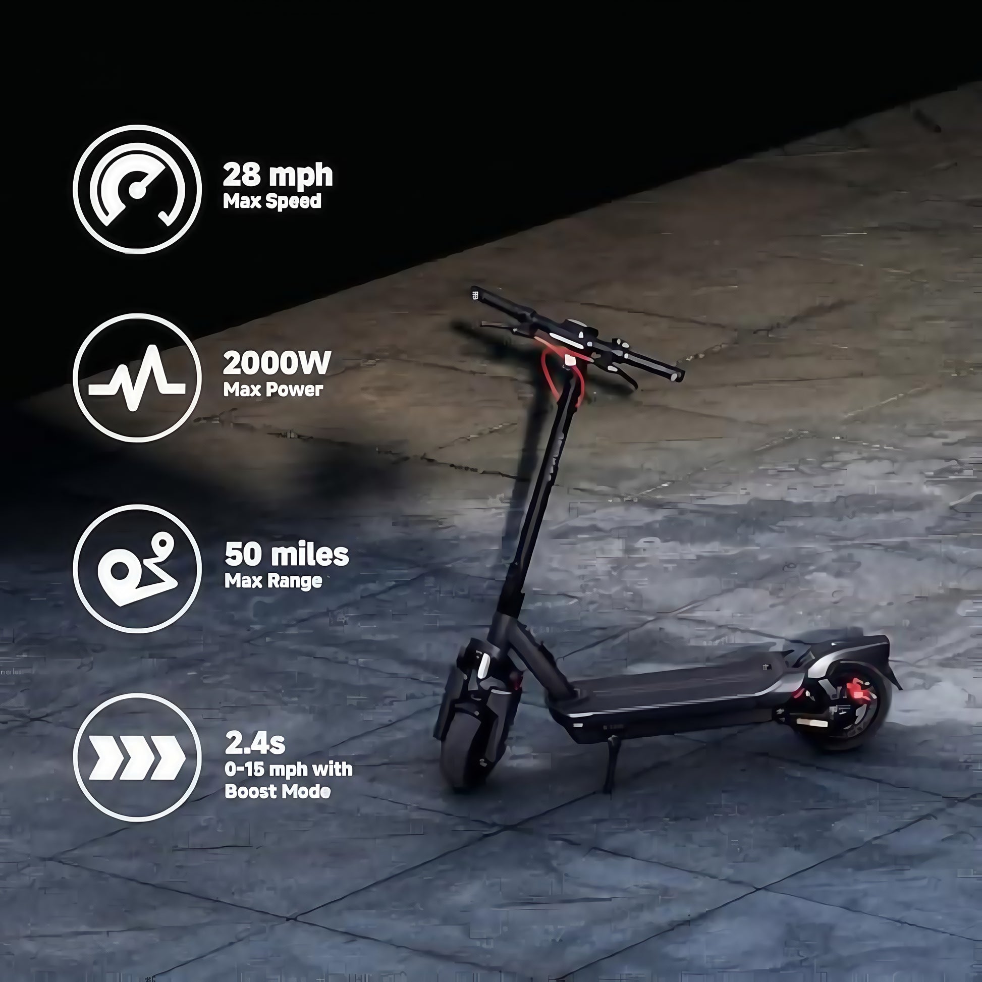Extended Range E-Scooter for Commuters - Ninebot E2 Pro with Quick Fold, 10" Tires & Powerful Headlight
