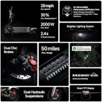 Extended Range E-Scooter for Commuters - Ninebot E2 Pro with Quick Fold, 10" Tires & Powerful Headlight