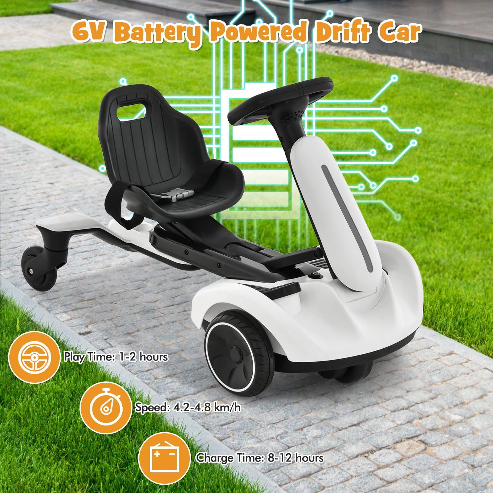Smart Drift Go-Kart - 4-Wheel Electric Car with APP Control & Safety Monitoring System