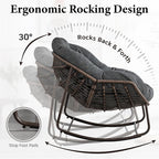Complete Boho Relaxation Pod Set: Includes Stand, PE Wicker Egg Chair & Thick Pad for Lounging Outdoors
