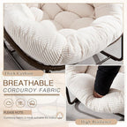 Complete Boho Relaxation Pod Set: Includes Stand, PE Wicker Egg Chair & Thick Pad for Lounging Outdoors