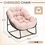 Complete Boho Relaxation Pod Set: Includes Stand, PE Wicker Egg Chair & Thick Pad for Lounging Outdoors