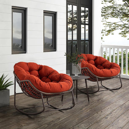 Complete Boho Relaxation Pod Set: Includes Stand, PE Wicker Egg Chair & Thick Pad for Lounging Outdoors