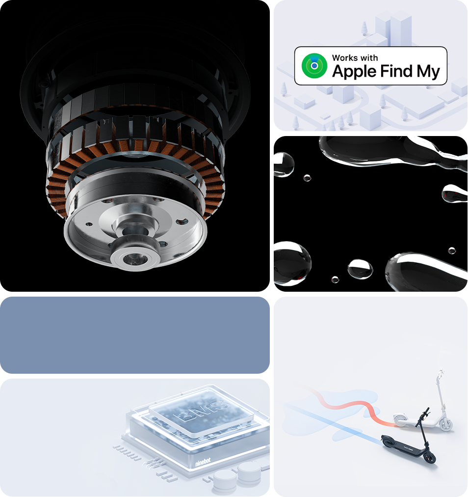 Extended Range E-Scooter for Commuters - Ninebot E2 Pro with Quick Fold, 10" Tires & Powerful Headlight