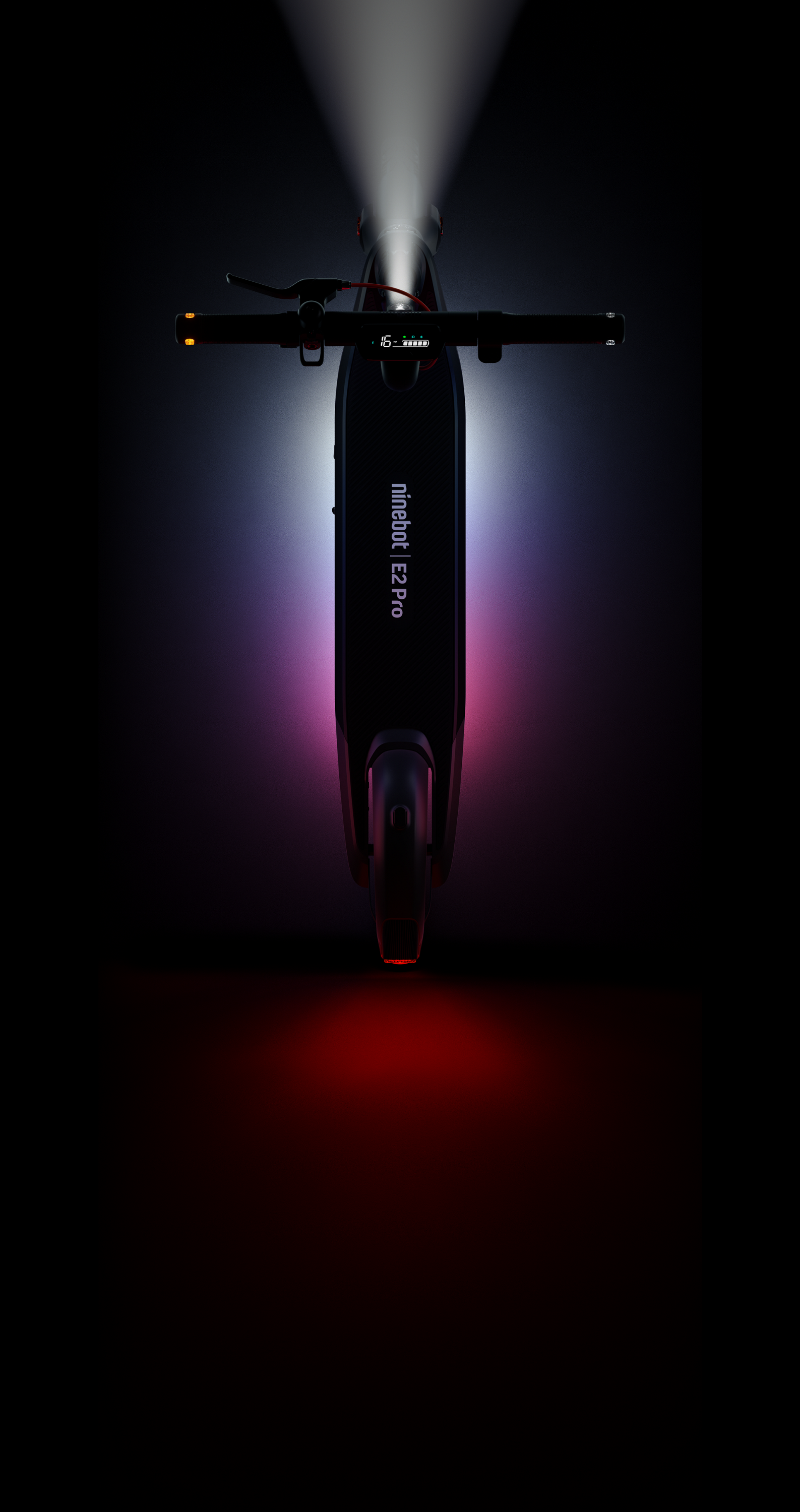 Extended Range E-Scooter for Commuters - Ninebot E2 Pro with Quick Fold, 10" Tires & Powerful Headlight