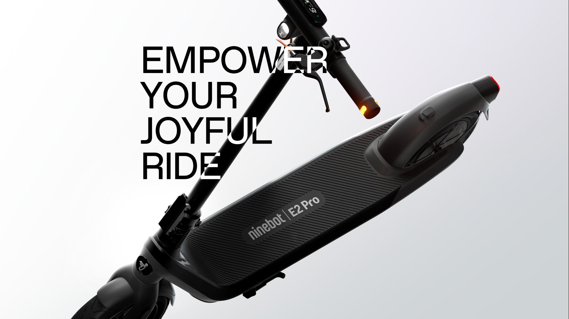 Extended Range E-Scooter for Commuters - Ninebot E2 Pro with Quick Fold, 10" Tires & Powerful Headlight