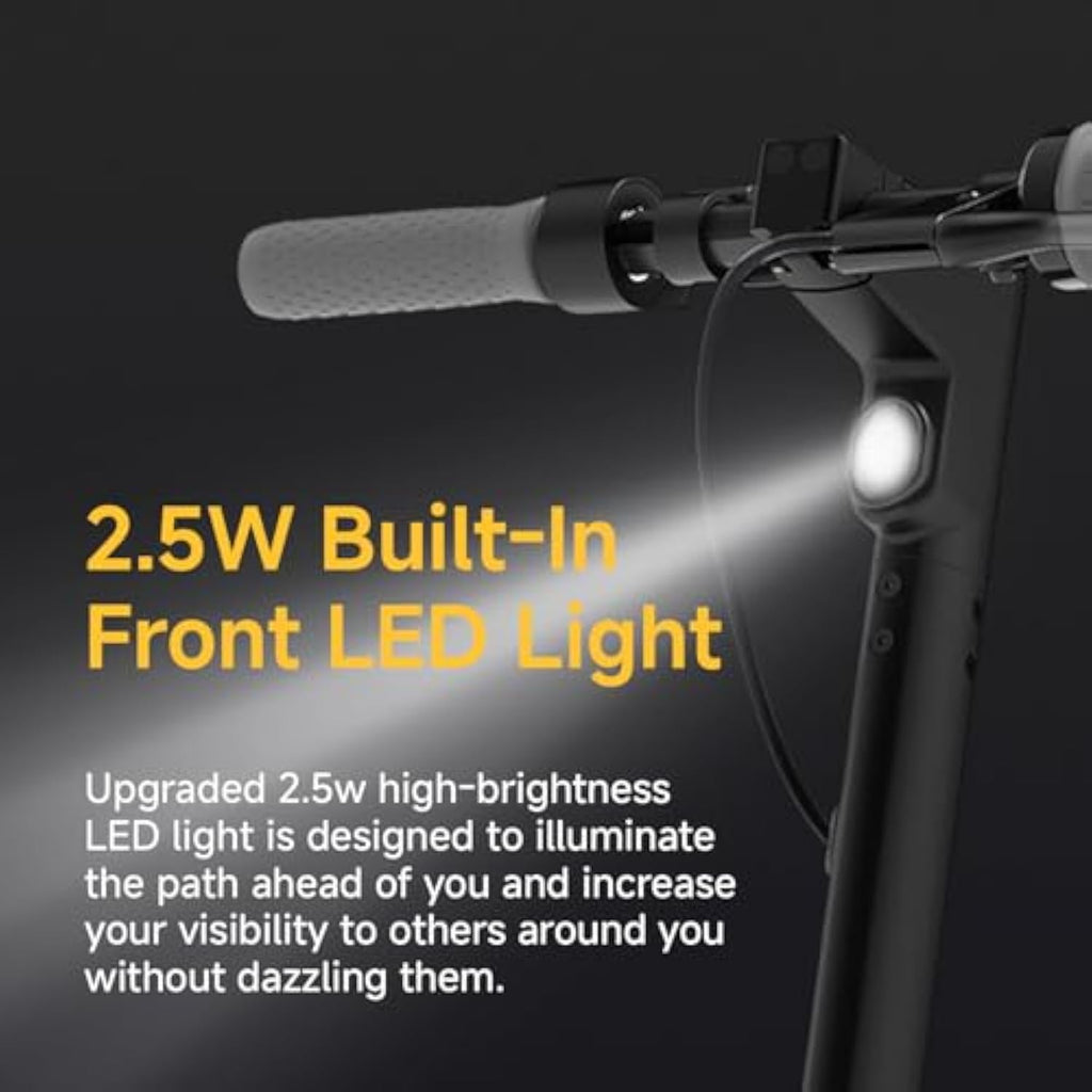 Extended Range E-Scooter for Commuters - Ninebot E2 Pro with Quick Fold, 10" Tires & Powerful Headlight